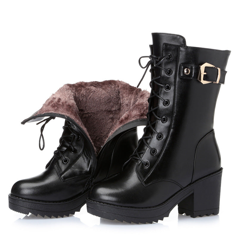 Leather Martin Boots Cotton Boots
