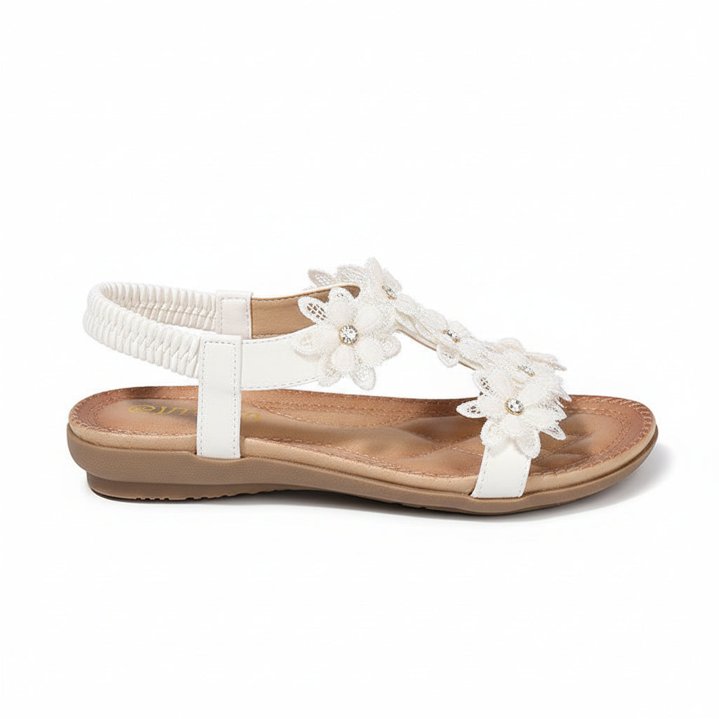 Large Size Sandals T-Shaped Flower Beach Sandals