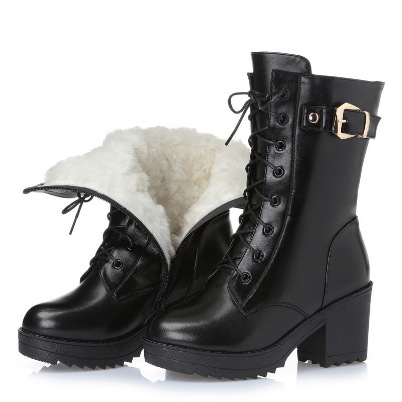 Leather Martin Boots Cotton Boots
