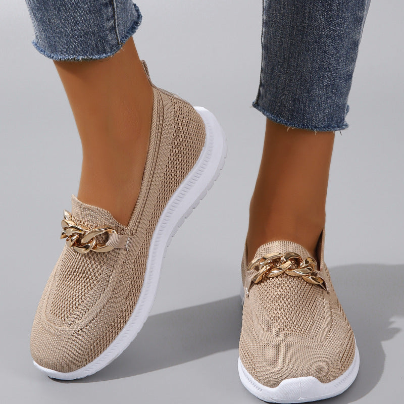 Chain Flats Shoes Mesh Sports Walking Shoes