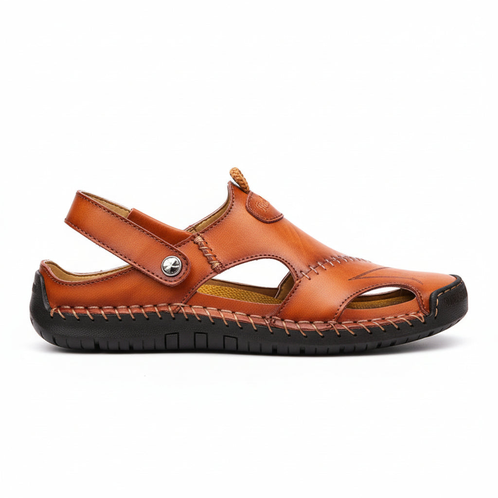 Men's Closed Toe Sandals Summer Adjustable Slides Slippers Fashion Beach Shoes